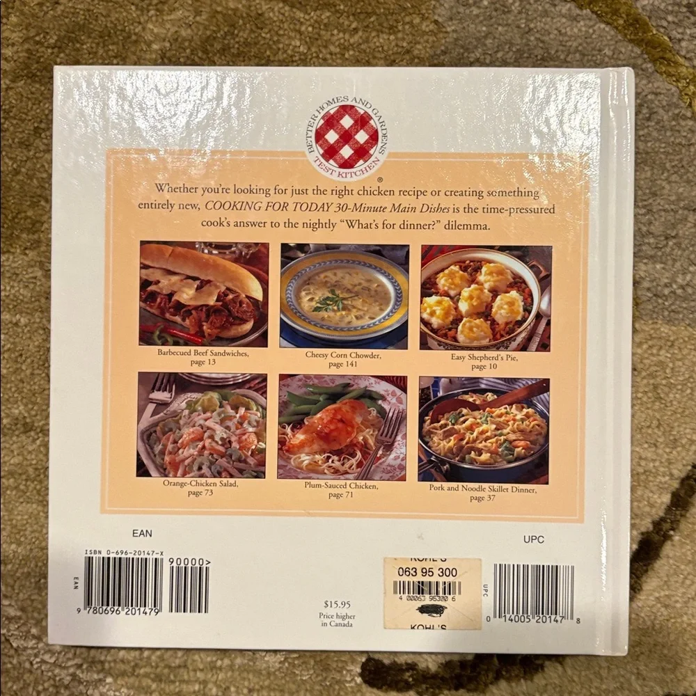 Better Homes And Gardens 30-Minute Main Dishes Hardcover Cookbook
